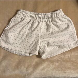 Altar'd State White Shorts with Light Blue Floral Print